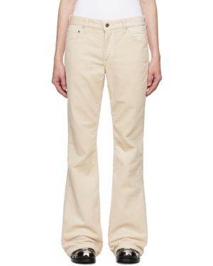 Cout de la Liberte Coût De La Liberté オフホワイト Jimmy High Low Cord フレアパンツ - ナチュラル