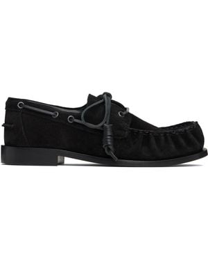 Dries Van Noten Suede Boat Shoes - Black