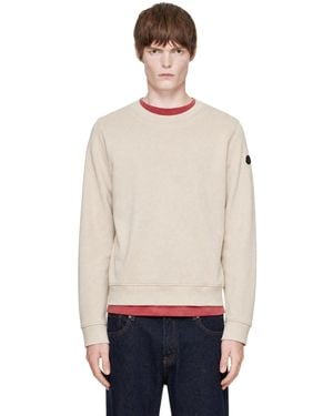 Moncler Logo Patch Cotton Sweatshirt - Natural