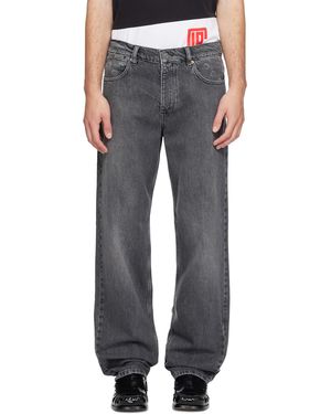Marine Serre Moon Laser Wash Straight Jeans - Grey