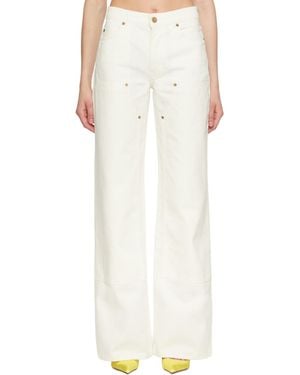 Balmain Off- Loose-Fit Denim Jeans - White