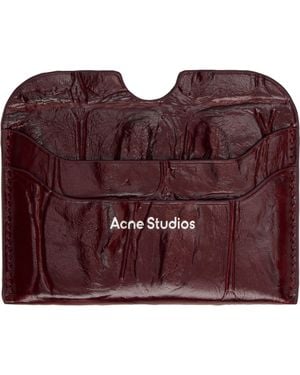 Acne Studios Burgundy Leather Card Holder - Purple