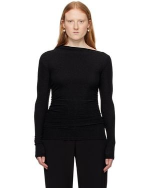 Elleme ドレープ 長袖tシャツ - ブラック