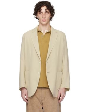 AURALEE Khaki Light Cotton Wool Viyella Blazer - Natural