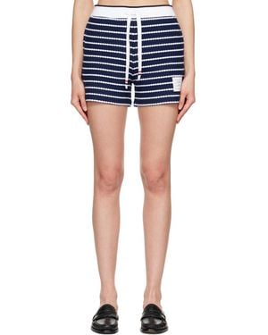 Thom Browne Striped Honeycomb Shorts - Blue