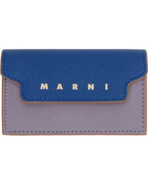 Marni Saffiano Card Holder - Blue