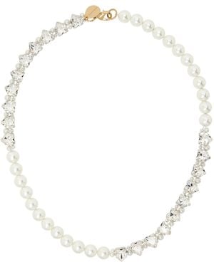 Simone Rocha Quartet Faux-Pearl & Crystal Heart Necklace - Metallic