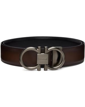 Ferragamo Gancini Adjustable & Reversible Belt - Black