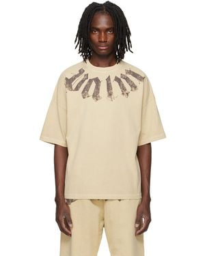 Palm Angels Big Neck Logo Loose T-Shirt - Natural