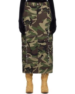 Vetements Panelled Camouflage Cargo Maxi Skirt - Green