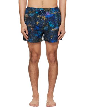 Paul Smith Maillot De Bain Bleu À Motif Graphique