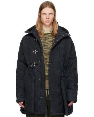 ANDERSSON BELL Lace-Up Fishtail Coat - Black