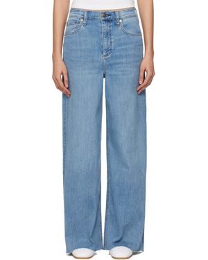 Rag & Bone ブルー The Sofie ハイウエスト ウルトラ ワイドレッグ アンクルジーンズ