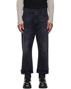 R13 Washed Boyfriend Jeans - Black