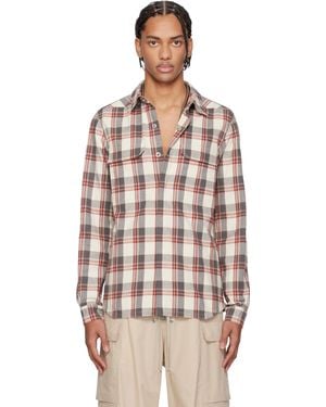 Rick Owens オフホワイト＆グレー Temple オーバーシャツ - マルチカラー