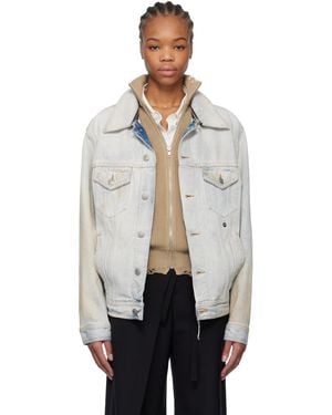 MM6 by Maison Margiela Faded Denim Jacket - Black