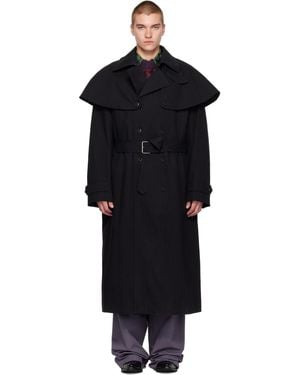 Dries Van Noten Cape Trench Coat - Black