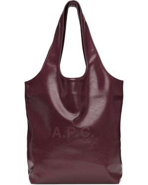 A.P.C. Burgundy Ninon Small Tote - Purple