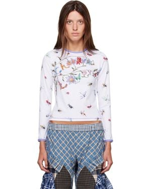 Chopova Lowena Floral Buggy Fitted Jersey T-Shirt - White