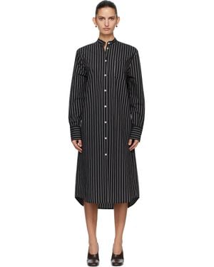 TOTEME Striped Summer Tunic Midi Dress - Black