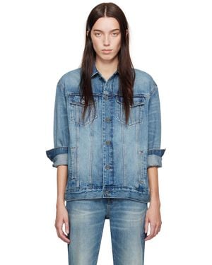 Calvin Klein Halo Selvedge Elongated Trucker Denim Jacket - Blue