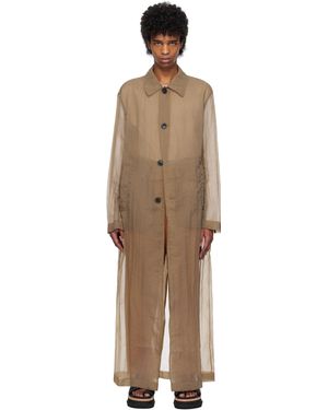 Dries Van Noten ブラウン ルーズフィット マックコート - ブラック