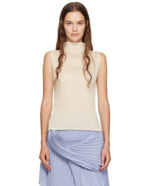 Pleats Please Issey Miyake New Colorful Basics Tank Top - Blue