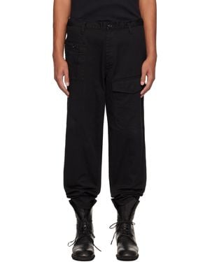 Yohji Yamamoto Scandal Katsuragi No Tuck W Cargo Trousers - Black