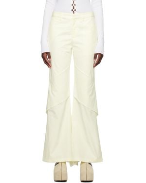 Dion Lee Off-white Drape Pants - Natural