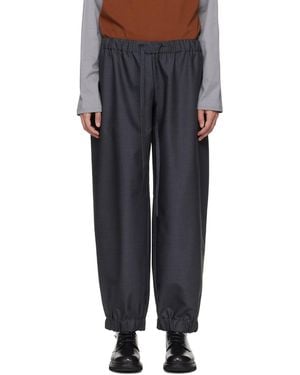 Serapis Wool Draped Lounge Trousers - Black