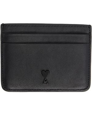 Ami Paris Smooth Leather Ami De Coeur Card Holder - Black