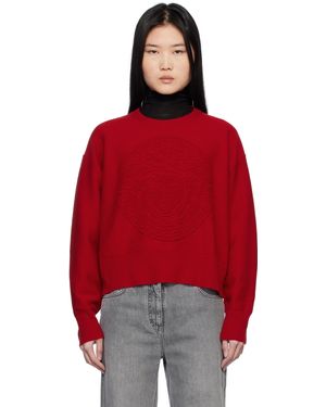 Versace Pull Rouge En Tissu Éponge De Laine À Logo Medusa