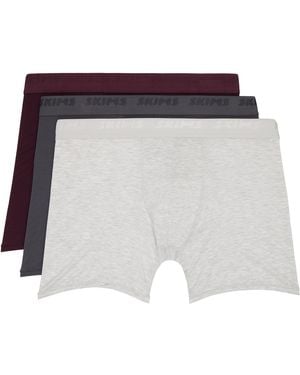 Skims Three-Pack Cotton 5 Boxer Briefs - Black