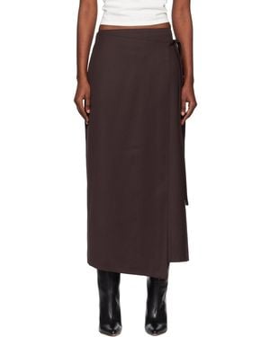 Tonywack Wool Wrap Midi Skirt - Black