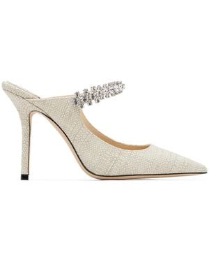 Jimmy Choo Bing 100 Fine Raffia Heels - Metallic