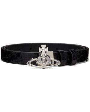 Vivienne Westwood Small Orb Buckle Belt - Black