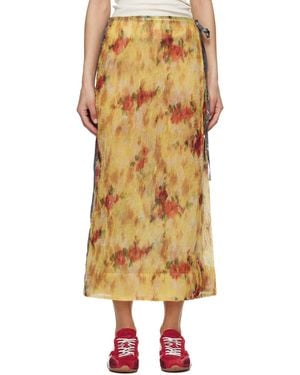 Ganni Color-block Patchwork Midi Skirt - Black