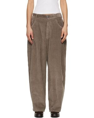 Cordera Corduroy Baggy Pants - Brown