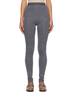 Bottega Veneta Wool Rib Seamless Leggings - Grey