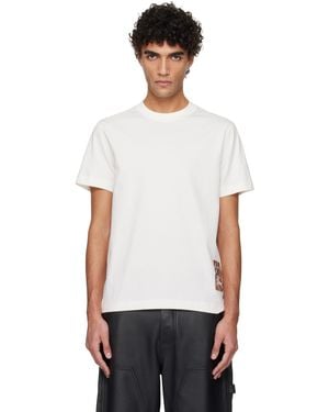 Burberry ホワイト チェックラベル コットン Tシャツ