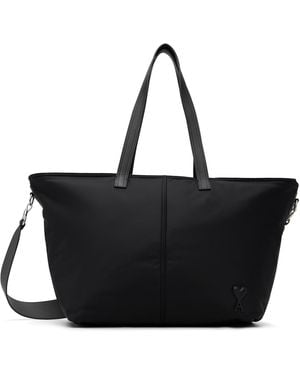 Ami Paris Nylon Marcel Small Shopping Tote - Black