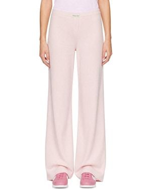 Sporty & Rich Signature Logo Ribbed House Lounge Trousers - Pink