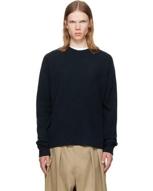 Maison Margiela Virgin Wool Crewneck Jumper - Blue