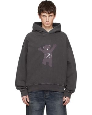 we11done New Teddy Logo Pigment Hoodie - Black