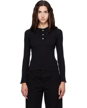 Baserange Dual Polo Long Sleeve Polo - Black