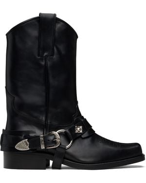 Toga Virilis Ssense Exclusive Hard Leather Boots - Black