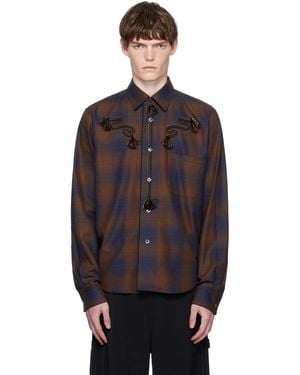 Toga Virilis Ombre Check Shirt - Black