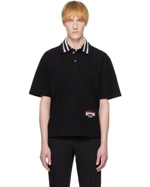 WOOYOUNGMI Knit Collar Polo - Black