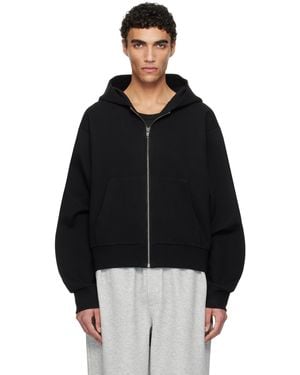 RECTO. Logo Detail Zip-Up Hoodie - Black