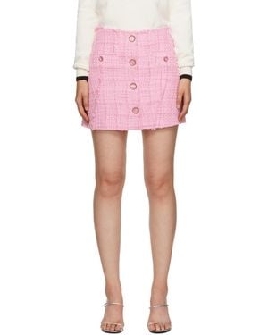 Gcds Pink Raw Edge Miniskirt